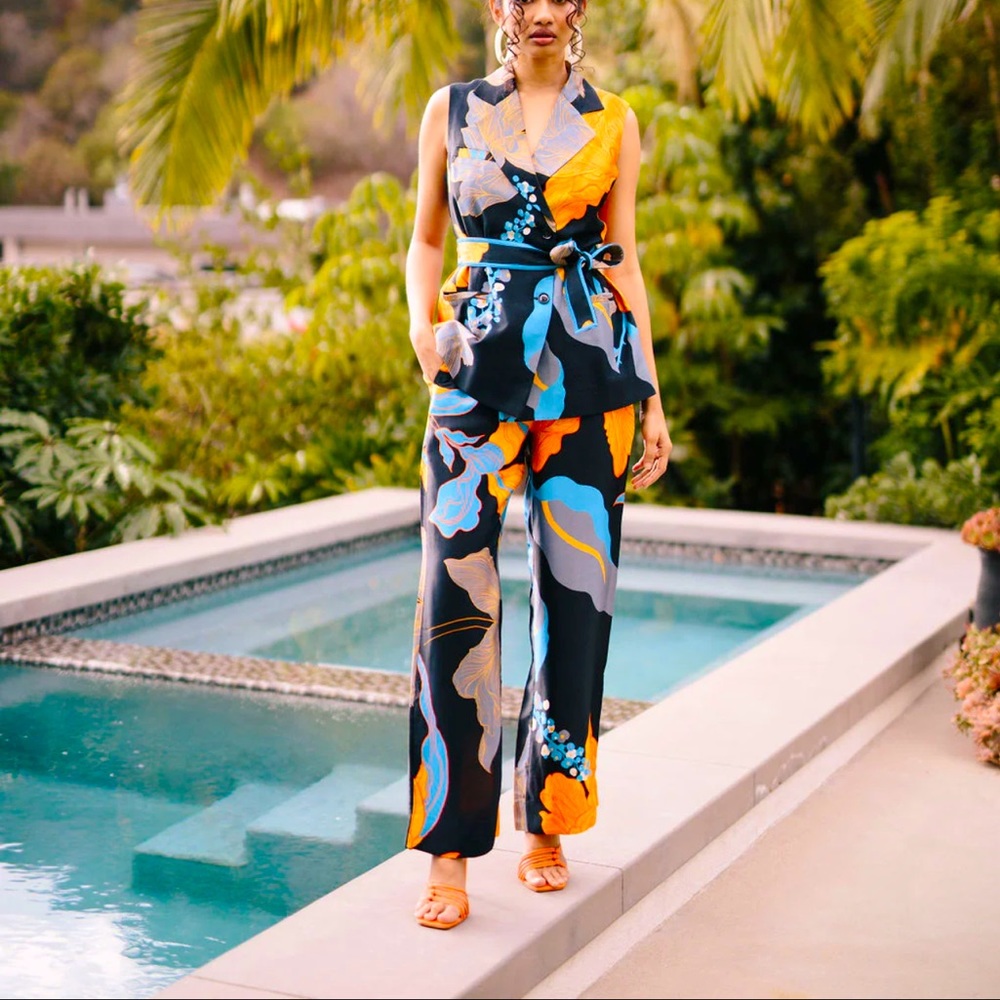 Floral Pant +Top set ❤️‍🔥💙